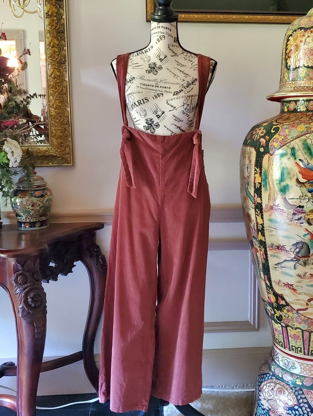Dazey LA Wide-Leg Suspenderalls in Clay